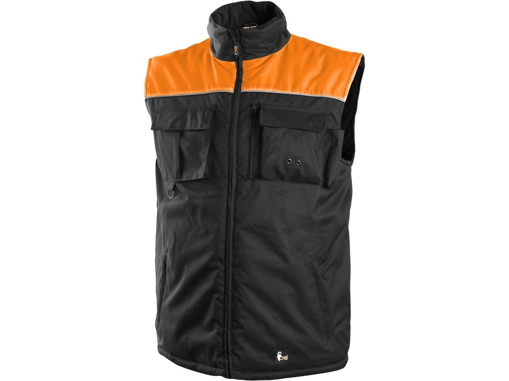 Obrázok z CXS SEATTLE Pracovná vesta fleece čierno-oranžová zimná