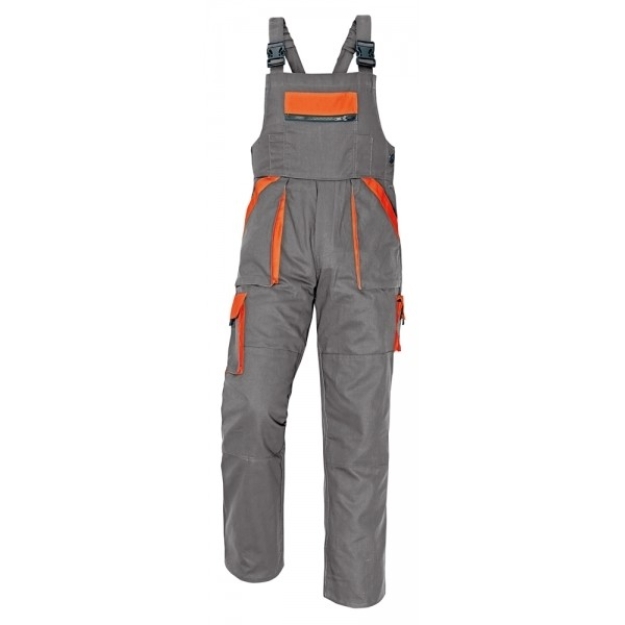 Obrázok z Červa MAX Pracovné nohavice s trakmi šedo / oranžová