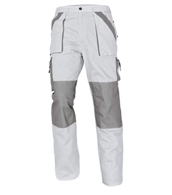 Obrázok z Červa MAX Pracovné nohavice do pasu biela / šedá