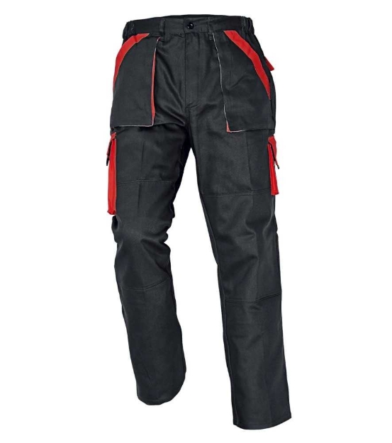 Obrázok z Červa MAX Pracovné nohavice do pása čierno/červená