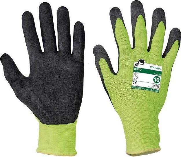 Obrázok z Free Hand BUBO žltá-čierna Pracovné rukavice