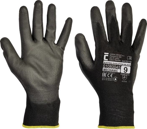 Obrázok z Cerva BUNTING BLACK EVOLUTION Pracovné rukavice čierne - 240 párov