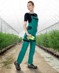 Obrázok z ARDON®COOL TREND Dámske pracovné nohavice s trakmi zelená / čierna