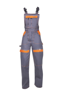 Obrázok z ARDON®COOL TREND Dámske pracovné nohavice s trakmi šedá / oranžová