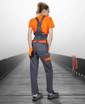 Obrázok z ARDON®COOL TREND Dámske pracovné nohavice s trakmi šedá / oranžová
