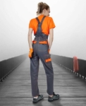 Obrázok z ARDON®COOL TREND Dámske pracovné nohavice s trakmi šedá / oranžová