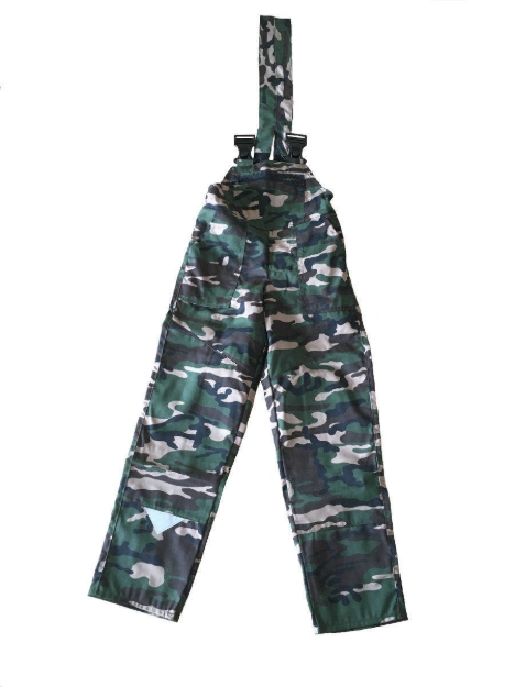 Obrázok z M+P DAVID Detské pracovné nohavice s trakmi maskáčové