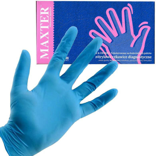 Obrázok z Maxter Jednorázové nitrilové rukavice modré 