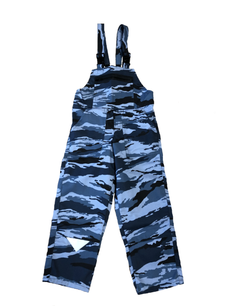 Obrázok z M + P DAVID Detské pracovné nohavice s trakmi modrý maskáč