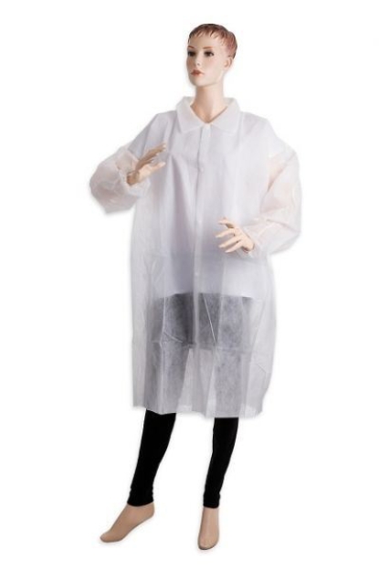 Obrázok z PD-PLAST / Jednorazový plášť so zapínaním na cvoky biely