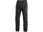 Obrázok z CXS AKRON Pánske nohavice do pása, softshell, čierne s HV žlto / oranžovými doplnkami 