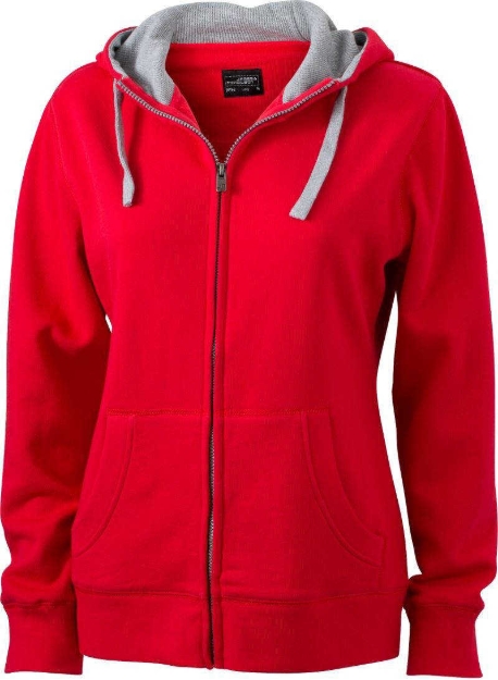 Obrázok z JN 962 Dámska mikina s kapucňou red / ​grey