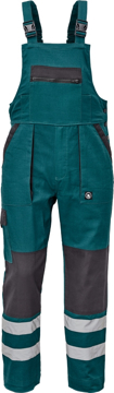 Obrázok z Cerva MAX NEO REFLEX Pracovné nohavice s trakmi zeleno / čierne 