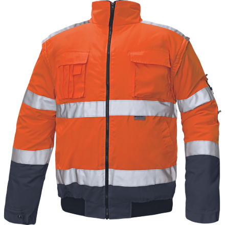 Obrázok z Cerva Clovelly pilot bunda HV oranžová / navy Reflexná bunda zimná