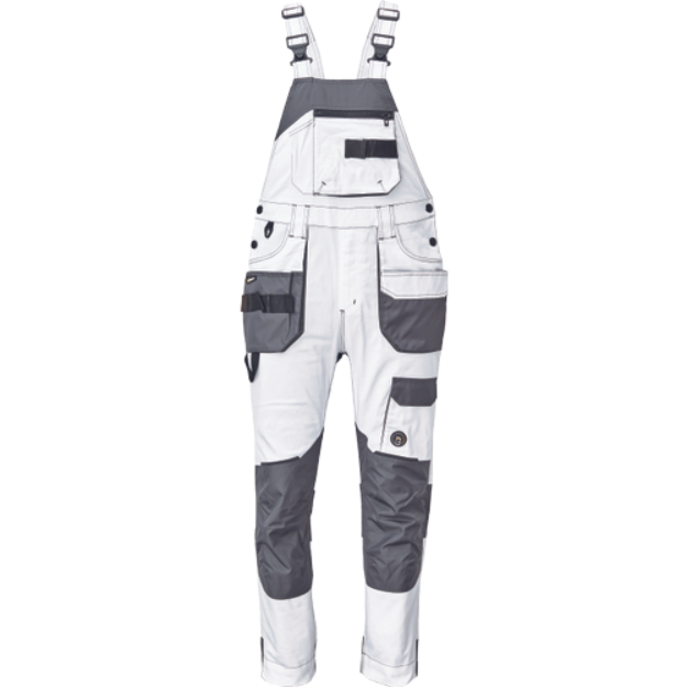 Obrázok z Cerva DAYBORO Pracovné nohavice s trakmi biela / šedá