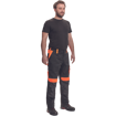 Obrázok z Cerva MAX VIVO Pracovné nohavice do pása čierno / oranžové