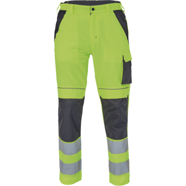 Obrázok z Cerva MAX VIVO HI-VIS Pracovné nohavice do pása žlté