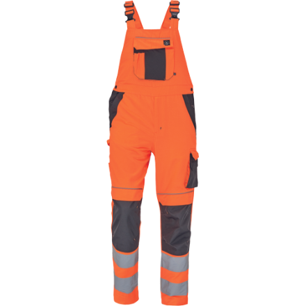 Obrázok z  Cerva MAX VIVO HI-VIS Pracovné nohavice s trakmi oranžové
