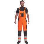 Obrázok z  Cerva MAX VIVO HI-VIS Pracovné nohavice s trakmi oranžové