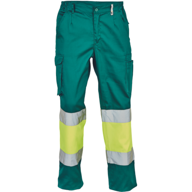 Obrázok z Cerva BILBAO HV Pracovné nohavice zelené / žlté