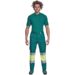 Obrázok z Cerva BILBAO HV Pracovné nohavice zelené / žlté