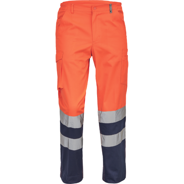 Obrázok z Cerva BURGOS HV Pracovné nohavice do pása oranžové / navy