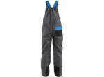 Obrázok z CXS PHOENIX CASPER Detské pracovné nohavice s trakmi šedé s čiernymi a modrými doplnkami