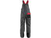 Obrázok z CXS PHOENIX CASPER Detské pracovné nohavice s trakmi šedé s čiernymi a červenými doplnkami 