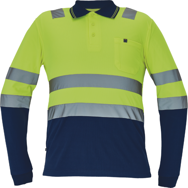 Obrázok z Cerva LEON HV Pánska polokošeľa žltá / navy