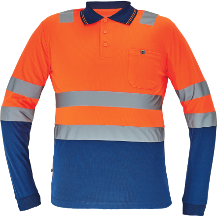 Obrázok z Cerva LEON HV Pánska polokošeľa oranžová / navy