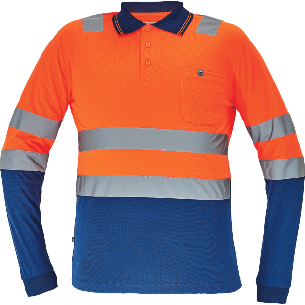Obrázok z Cerva LEON HV Pánska polokošeľa oranžová / navy