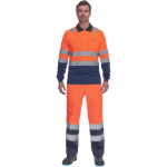 Obrázok z Cerva LEON HV Pánska polokošeľa oranžová / navy