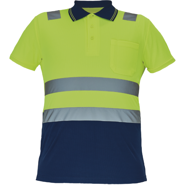 Obrázok z Cerva CADIZ HV Pánska polokošeľa žltá / navy