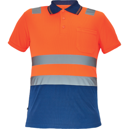 Obrázok z Cerva CADIZ HV Pánska polokošeľa oranžová / navy