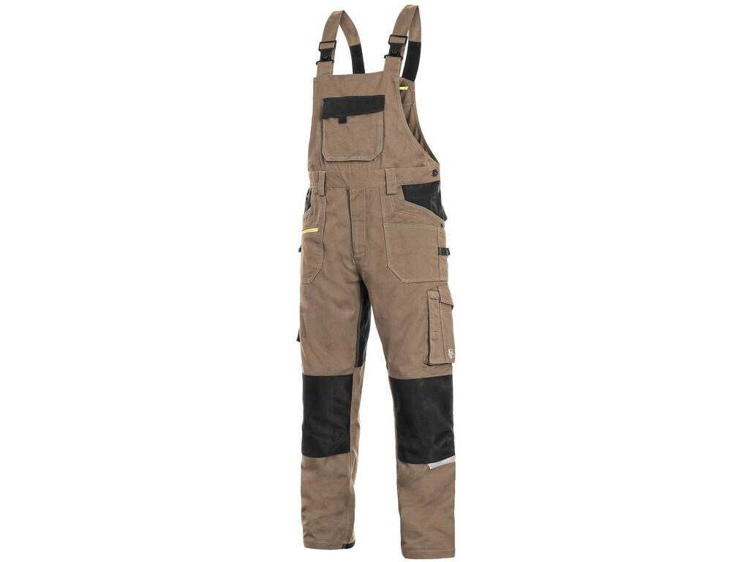 Obrázok z CXS STRETCH Pracovné nohavice s trakmi béžovo-čierne