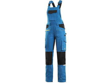 Obrázok z CXS STRETCH Dámske pracovné nohavice s náprsenkou modro / čierne
