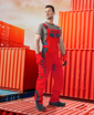 Obrázok z ARDON®VISION  Pracovné nohavice s trakmi červené  predĺženej