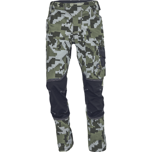 Obrázok z Cerva NEURUM CAMOUFLAGE Pracovné nohavice do pása olivová
