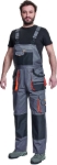 Obrázok z FF CARL BE-01-004 Pracovné nohavice s trakmi šedá