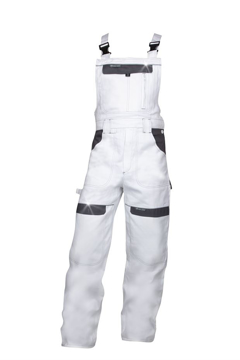 Obrázok z ARDON®COOL TREND Pracovné nohavice s trakmi bielo-šedé predĺžené