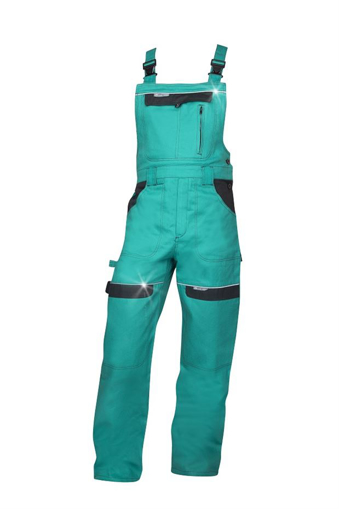 Obrázok z ARDON®COOL TREND Pracovné nohavice s trakmi zelené predĺžené