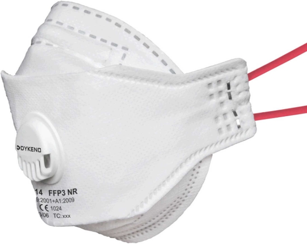Obrázok z DYKENO 06014 FFP3 NR D respirátor skládací s ventilkem třída ochrany FFP3