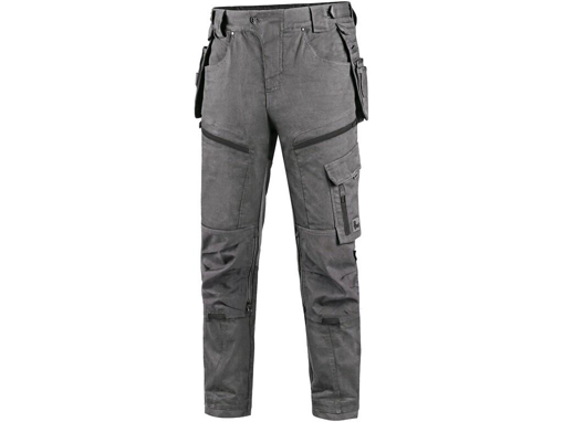 Obrázok z CXS LEONIS Pracovné nohavice šedé s čiernymi doplnkami