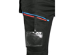 Obrázok z CXS LEONIS Pracovné nohavice čierne s modro/červenými doplnkami
