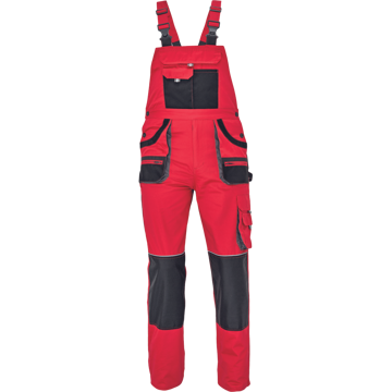 Obrázok z FF CARL BE-01-004 Pracovné nohavice s trakmi červené