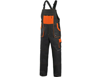 Obrázok z CXS LUXY ROBIN Pracovné nohavice s trakmi čierno / oranžové