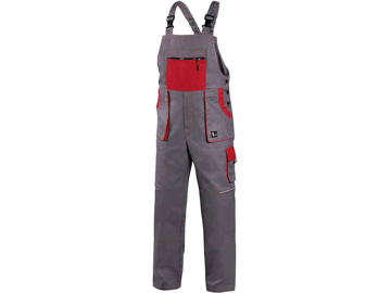Obrázok z CXS LUXY ROBIN Pracovné nohavice s trakmi šedo / červená