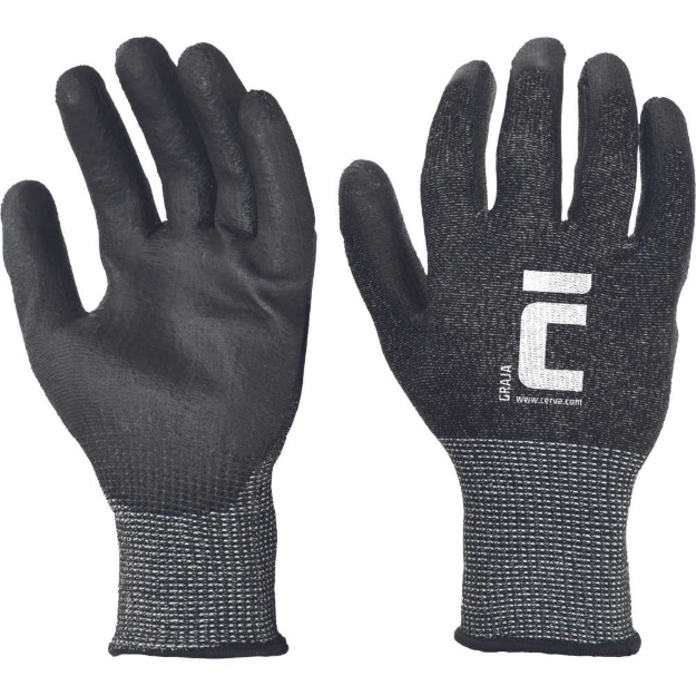 Obrázok z Cerva GRAJA BLACK Pracovné protirezné rukavice 12 párov