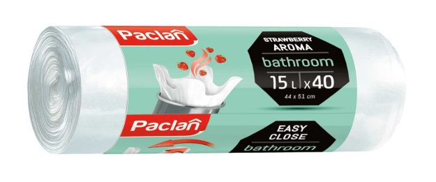 Obrázok z PACLAN bathroom vrecia do koša s vôňou jahody 15 L, 40 ks