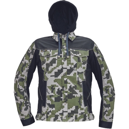 Obrázok z Cerva NEURUM CAMOUFLAGE Pracovná bunda s kapucňou olivová